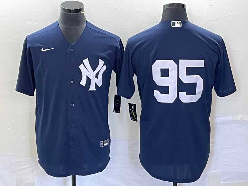 Mens New York Yankees #95 Oswaldo Cabrera Navy Blue Cool Base Stitched Baseball Jersey